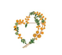 SHINROAD Spilla in lega d'amore vintage a forma di goccia di olio a forma di mimosa, con strass brillanti, per ghirlanda, corpetto per abbigliamento, cappello, decorazione, borsa, lega, strass, smalto