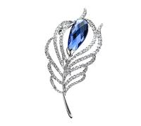 SHINROAD Spilla squisita a forma di pavone a forma di piuma di pavone, design cavo, strass lucidi, in acciaio inox, colore quasi di lusso, per cappello, decorazione per vestiti, spilla, lega