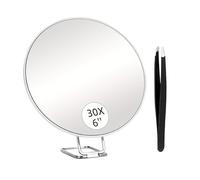 SHINROAD Vetro di ingrandimento portatile -Compatto -Specchio da viaggio sicuro Ecco un titolo del prodotto per un elenco di 10/20/30x con pinzatura portatile da parete -Desktop -Uomini Bianco 10X