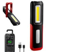 SHINROW Rechargeable LED Flashlight Magnetic Light, Portable Work Light Trouble Lights Lamp for Mechanics, Compact Reliable and Super Bright Flash Light for Tool Gifts for Men(Red)