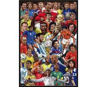 Shinsuke® Maxi - Poster sportivo da calcio, dimensioni: 61 x 91,5 cm + cornice intercambiabile, in plastica nera