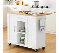 Shintenchi Isola da cucina con contenitore, carrello da bar con tavolo a isola su ruote, carrello per microonde per cucina con foglia a goccia, cassetti, portasciugamani, zona salotto per sala da
