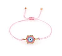 SHINUS BOHO Braccialetti colorati con perline color oro con occhio malocchio, per donne e uomini, protezione fatta a mano, corda regolabile, filo dell'amicizia per coppie, gioielli alla moda, 7.0