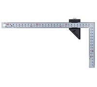 Shinwa - Squadra da falegname, finitura cromata con tappo