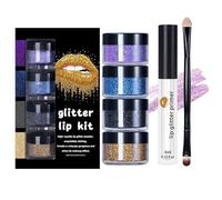 Shiny Cosmetics Kit - Glitter Lip Powder | Long Lasting Makeup Usage Holiday Event Features Lightweight Portable Professional Quality Vibrant Shades Non Smudge Comfortable Wear Eye Catching
