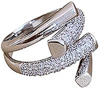 Shiny Dainty chunky Open ring Circle wrap statement Band ring for Women Nice processing