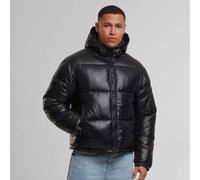 Shiny Puffer Jacket With Hood nero S
