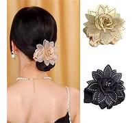 Shiny Rhinestone Flower Headband Elegant Flower Headband New Flower Bead Hair Band Rose Flower Rhinestone Glitter Hair Band for Women and Girls
