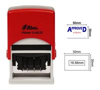 Shiny Timbro con datario autoinchiostrante con testo approvato ofiice cancelleria timbro di gomma s-827d Blue with Red Date
