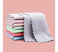 Shiny Wipes Cleaning Cloths, 5/10/15PCS Nanoscale Streak Free Miracle Cleaning Cloths, Reusable Microfiber Lint Free Fish Scale Cleaning Cloth for Washing Glass, Mirrors, Dishes (15pcs,25 * 25cm)