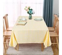 ShinyBeauty Tovaglia a quadri Buffalo - Tovaglia rettangolare in cotone a quadretti - Tovaglia in lino per casa, chalet, ristorante, hotel, primavera, estate, pic-nic (140 x 210 cm, giallo)