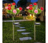 Shinybox 2 Pezzi Lampade Solari da Giardino a Forma di Fiore, Impermeabile IP65, Lampade Solari da Giardino, Luci Decorative per Esterni, Giardino, Balcone, Terrazza e Sentieri(Bucaneve)