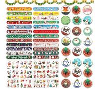 Shinybox Giocattoli per Feste di Natale per Bambini, 60 Pezzi Puzzle di Labirinti di Natale, Braccialetti di Schiaffo di Natale, Adesivi per Tatuaggi Natalizi, Riempitivi per Calze di Natale