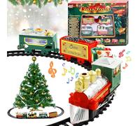 Shinybox Set di Treno di Natale Classico, Trenino Elettrico per Bambini, Trenino Natalizio, Giocattolo Elettrico da Treno di Ferro per Bambini Decorazioni Natalizie, Regalo per Bambini