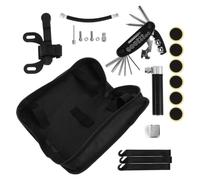 SHINYPASING 1set Kit Riparazione Bicicletta Completo con Pompa Mini Portatile Leve Smontagomme e Toppe Riparazione Pneumatici per Uso Stradale e Sicurezza Go