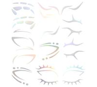 SHINYPASING Adesivi per Tatuaggi Temporanei Occhi Eyeliner e Ombretto, Set da 6 Pezzi Multistile per Trucco Feste, Halloween e Carnevale, Decorazioni Viso per Donne e Ragazze Stili multipli