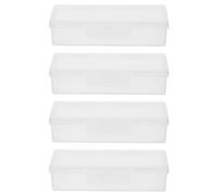 SHINYPASING Contenitore Dispenser in Pp Trasparente 4 Cotton Fioc da Viaggio con Coperchio Portatile per Piccoli Oggetti e Caramelle per Ufficio e Viaggio