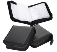 SHINYPASING Custodia Porta CD da Viaggio in Pu Ecopelle 40 Dischi, Set 3 Pezzi Organizer Dvd per Auto e Casa, Contenitore Portatile Cerniera per Custodia Disco Compatta e Salvaspazio