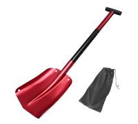 SHINYPASING Pala da Neve Pieghevole per Auto Staccabile Borsa Rossa, Raschietto Retrattile Antiruggine per Rimozione Ghiaccio e Neve, Strumento Leggero da Campeggio e Viaggi Outdoor