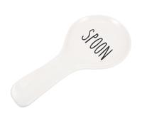 SHINYPASING Poggia Cucchiaio in Ceramica Bianca Design a Lettera, Supporto Stabile per Cucchiaio da Cucina, per Barbecue e Coffee Bar, Materiale Ceramico Resistente