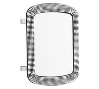 SHINYPASING Specchietto Retrovisore per Auto Clip in Abs Bianco Strass, Specchio Cosmetico Regolabile per Parasole, Accessorio Interno per Trucco da Viaggio Femminile