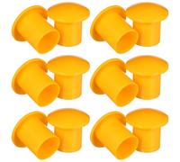 SHINYPASING Tappi di Sicurezza Accessori Protettivi per Armature in Plastica Gialla, 30 Pezzi, Forma Fungo, Alta Visibilità e Resistenza All'usura per Lavori Edili