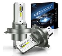 SHINYY Lampadine H4 LED Fari per Auto e Moto, 16000LM 12V-24V 6500K Bianco LED H4/HB2/9003 Abbagliante Anabbaglianti 300% Luminoso Kit di Conversione, 1:1 Sostituire Lampade Alogene e Luci Xeno, 2PCS