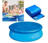 Shinyzone 244cm Copertura Rotonda per Piscina Gonfiabile,Resistente Tela Cerata Antipolvere Antipioggia Antivento per Piscina Tonda Fuori Terra,Blu