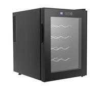 SHIOUCY Mini frigorifero per vino, 48 l, con porta in vetro, 12-18 °C, 50,2 x 40 x 53 cm, colore nero