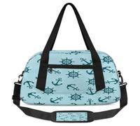 Ship Anchor - Borsone da viaggio per bambini con timone, leggero, per sport e palestra, per bambini, per la notte, weekender, da portare con sé, Ancoraggio della n, 18.5L x 7.8W x 9.4H