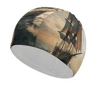 Ship Sailing Alone - Cuffia da nuoto classica, unisex, morbida, comoda, flessibile, durevole, per allenamento in piscina e spiaggia