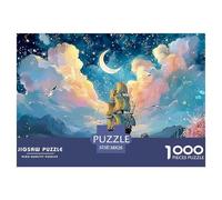 Ship Sailing Under The Moonlite 1000 Pezzi Cartoncino Premium Puzzle Nautical Vessel Immagini Vibranti Gioco Creativo Puzzle Per Bambini 38x26cm/1000pcs