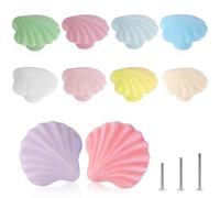 ShipeeKin 10 Pomelli Colorati in Ceramica Lucida A Forma Di Conchiglia, Bella Porta, Armadietto, Cassetto in Ceramica, Credenza, Cucina, Comò Per Bambini, Camera Da Letto Per Guardaroba