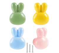 ShipeeKin 10x colorato carino pomelli coniglio forma bella porta tirare pomello armadio armadio ceramica cassetto armadio cucina comò bambini camera da letto tira maniglie armadio, Coniglietto-10pz