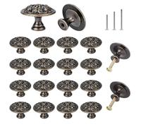ShipeeKin 20pcs Mobili Bottoni Vintage Cassettiera Armadio Bottoni Fiori Mobili Pomello Ottone Antico Maniglie Mobili 30mm Per Armadi, Porte, Cassetti, Cucina, Ecc.