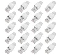 ShipeeKin 20PCS schermato spine modulari di rete RJ45 Ethernet CAT5e Cat5 Cat 5e CAT6 CAT6E 8P8 C UTP STP 50U placcato oro cavo LAN Plug (Bianco)