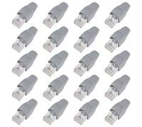 ShipeeKin 20PCS schermato spine modulari di rete RJ45 Ethernet CAT5e Cat5 Cat 5e CAT6 CAT6E 8P8 C UTP STP 50U placcato oro cavo LAN Plug (Grigio)