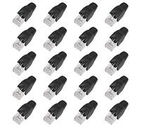 ShipeeKin 20PCS schermato spine modulari di rete RJ45 Ethernet CAT5e Cat5 Cat 5e CAT6 CAT6E 8P8 C UTP STP 50U placcato oro cavo LAN Plug (Nero)