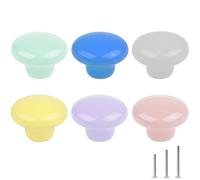 ShipeeKin 6x Colorate Pomelli per Cassetti 32MM Pomelli Rotondi in Ceramica Pomelli per Mobili Manopole per Cassetti e Cucine Pomolo per Mobile Pomelli per Porta da Cucina Camera dei Bambini