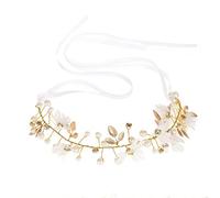 Shipenophy Fascia per Capelli da Sposa con Fiori, Design con Regolabile | Copricapo elegante, perfetto per matrimoni, balli, decorazioni con false perle, vestibilità comoda