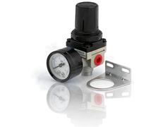 Shipenophy Regolatore di pressione, Regolatore Pressione Aria Compressa, Riduttore Pressione Regolabile con Manometro Doppia Scala, Valvola di Controllo Pneumatico per Compressori AR2000