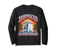 Shipfaced E Sunburned Divertente Crociera Party Maglia a Manica