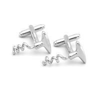 SHIPITNOW Gemelli con spilla argentata, gemelli originali a tema bottiglia di vino, enologia, accessorio elegante o costume da sommelier camicia e giacca, Unique size