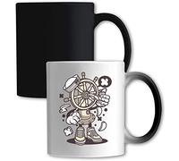 Ships Steering Wheel The Helm Sailor Captain Art Tazza che cambia colore bianco
