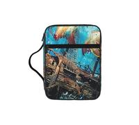 Shipwreck Under The Sea Bibbia Cover per donne e uomini Ocean Fish Custodia per libri da chiesa protettiva con manico e tasca con cerniera