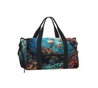 Shipwreck Under The Sea - Borsone da palestra per uomo e donna, con motivo pesce oceano, borsone da viaggio con scomparto per scarpe, impermeabile, per sport durante la notte, danza, yoga, borsone da