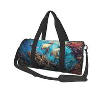 Shipwreck Under The Sea - Borsone da viaggio con pesci oceanici, borsa da palestra per uomini e donne, borsone sportivo, bagaglio a mano per viaggi di fine settimana, lavoro, campeggio