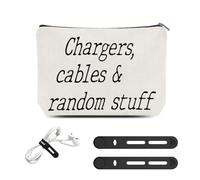 ShiQiao Spl Borsa organizer per cavi di ricarica All My Charging Stuff Bag per zaino da viaggio divertente borsa per il trucco regali per donne uomini caricabatterie organizer con cerniera astuccio da
