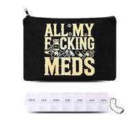 ShiQiao Spl Borsa organizer per medicinali da viaggio, kit medico per donne e uomini, borsa per cosmetici portatile per ragazzi e ragazze, custodia per medicine con cerniera per figlia e figlio, Stile