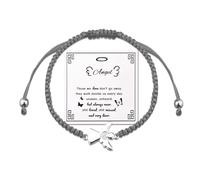 ShiQiao Spl Braccialetto commemorativo con angelo, per donne e uomini, regalo commemorativo per la perdita di papà, mamma, migliore amica, regalo commemorativo per figlia, figlio, braccialetto in